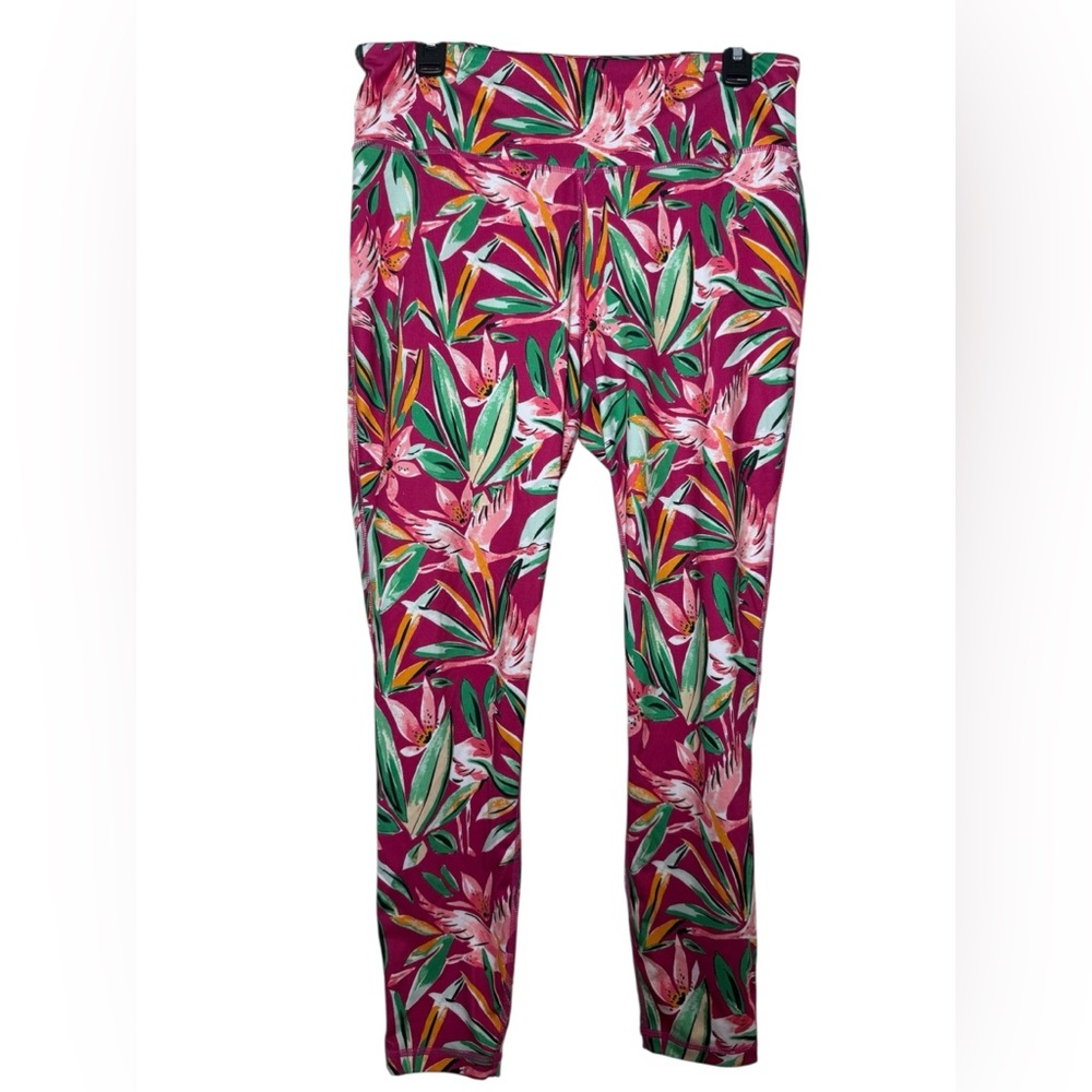 Crown & Ivy Floral Flamingo Preppy Leggings